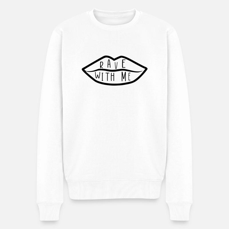 Rave mit mir - Männer Premium Bio Pullover - Weiß