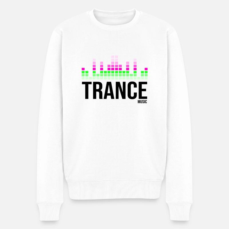 Zitat aus Trance-Musik - Männer Premium Bio Pullover - Weiß