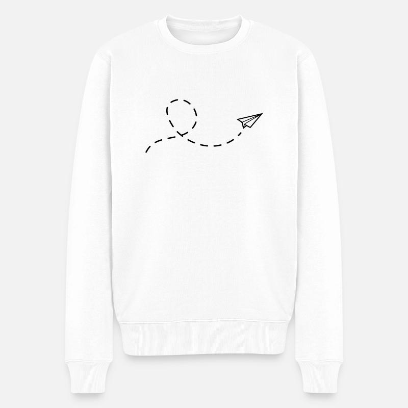 avion en papier - Pull Premium bio Homme - blanc