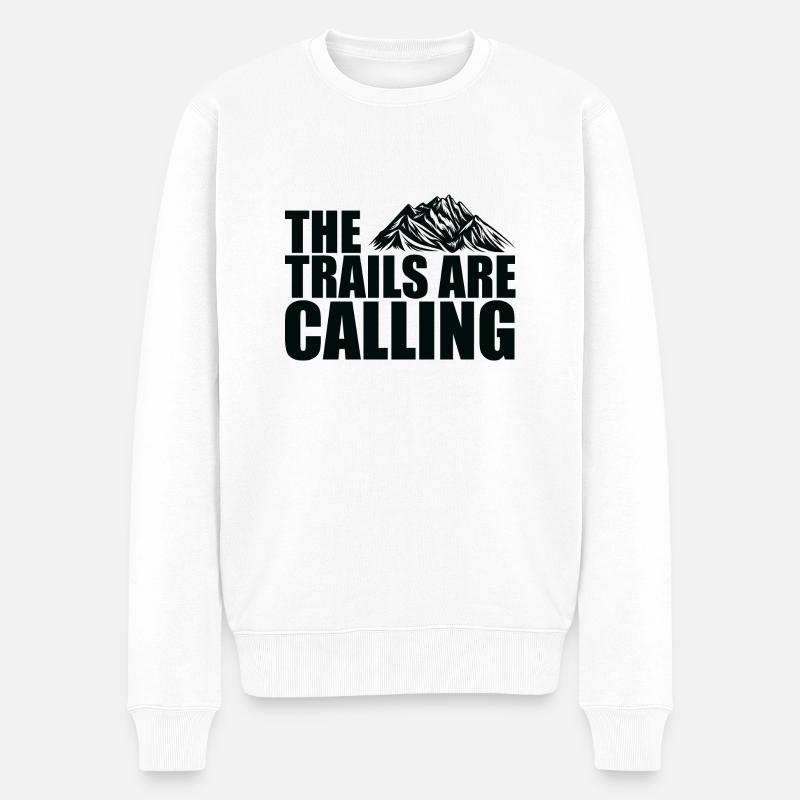 Trail Run Ultra Trail Running Berg Trekking Laufen - Männer Premium Bio Pullover - Weiß