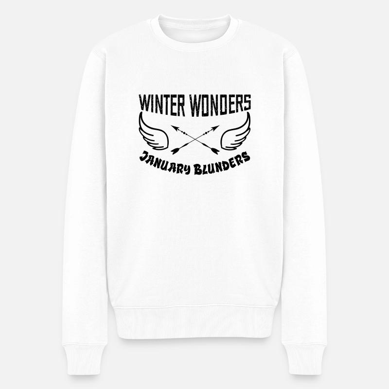 Winterwunder Januar-Patzer - Männer Premium Bio Pullover - Weiß
