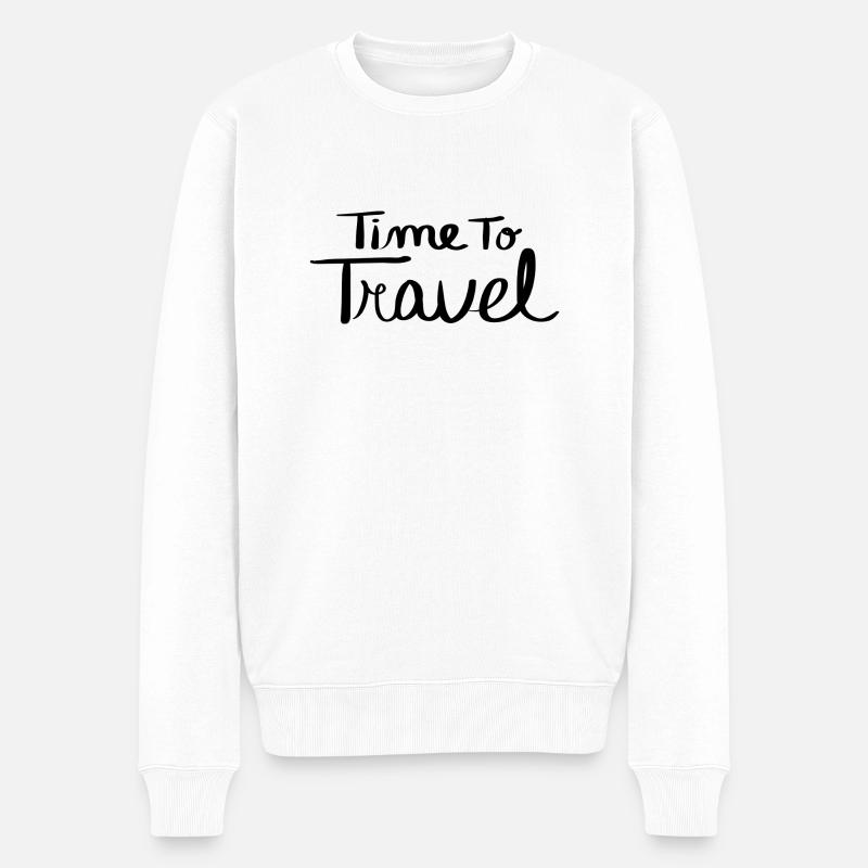 Time to Travel - Männer Premium Bio Pullover - Weiß