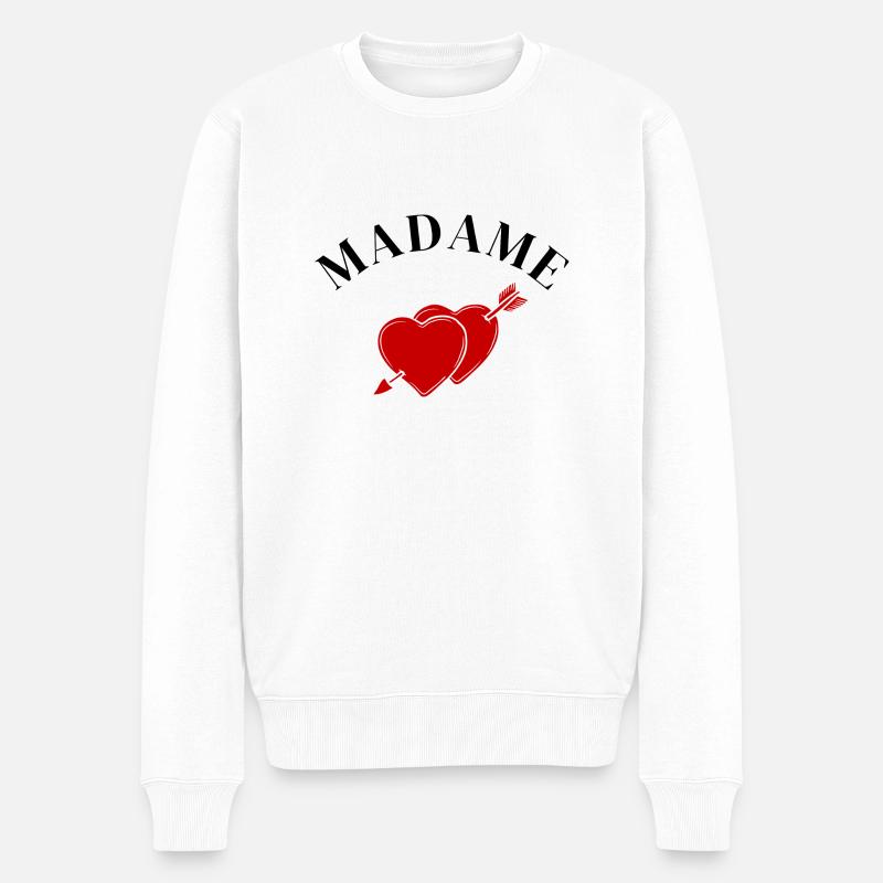 Madame cœur flèche - future mariée - Pull Premium bio Homme - blanc