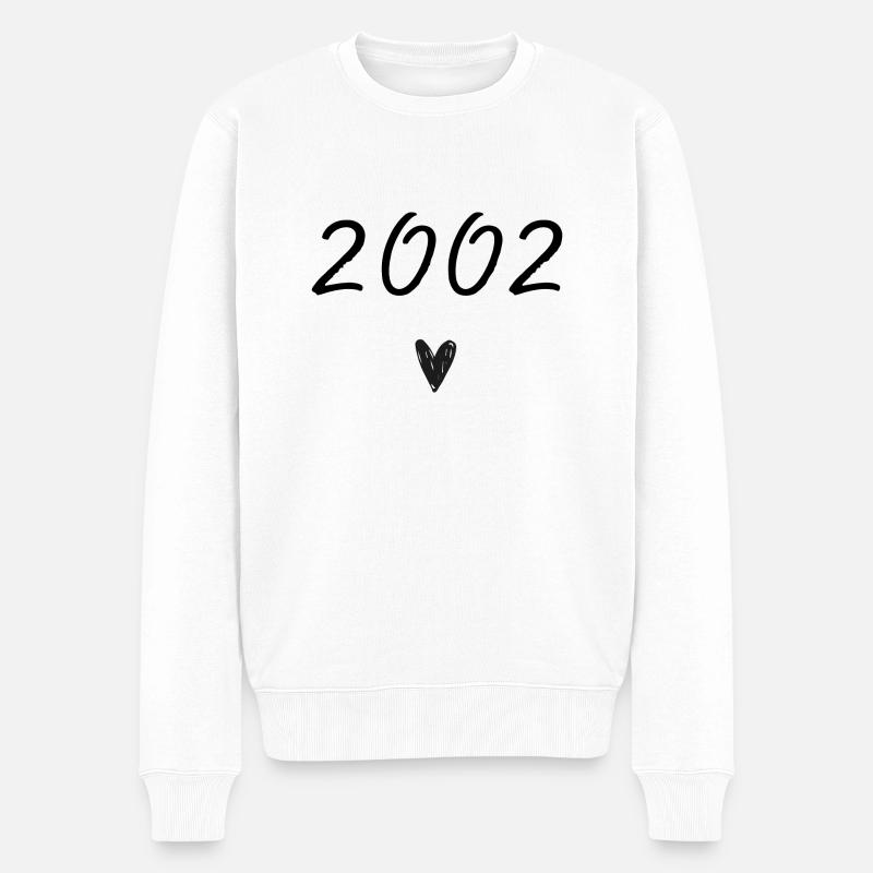 Herzjubiläum 2002 - Männer Premium Bio Pullover - Weiß