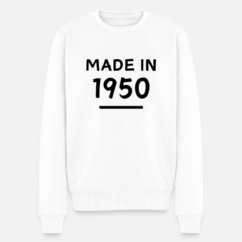 Anniversaire - Fabriqué en 1950 - Pull Premium bio Homme - blanc