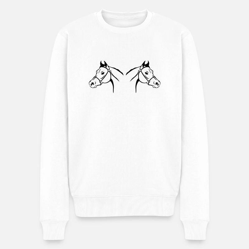 Chevaux - Pull Premium bio Homme - blanc