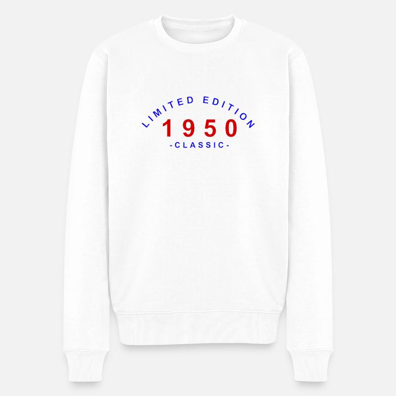 1950, Limited Edition - Männer Premium Bio Pullover - Weiß