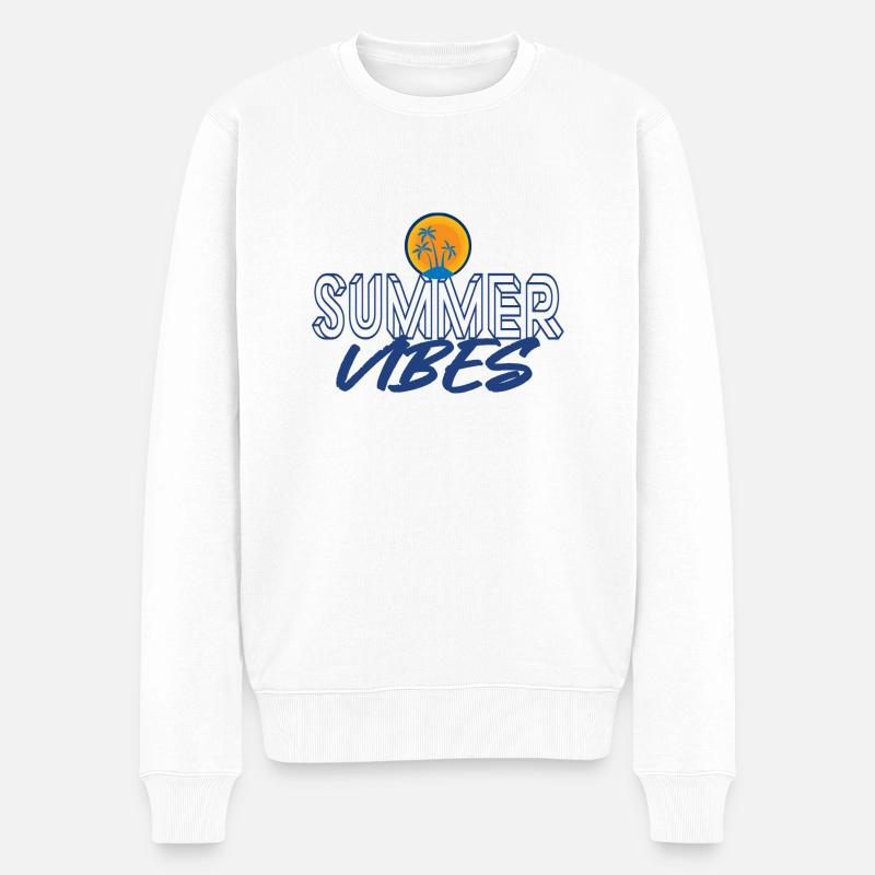 Les vibrations de l'été - Pull Premium bio Homme - blanc