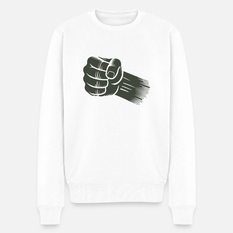 faust - Männer Premium Bio Pullover - Weiß