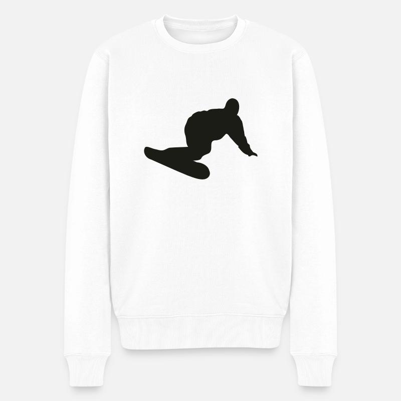 Snowboarder - Snowboard - Pull Premium bio Homme - blanc