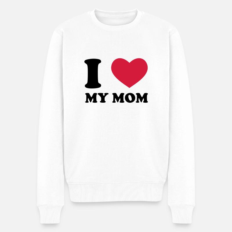 I Love My Mom - Männer Premium Bio Pullover - Weiß