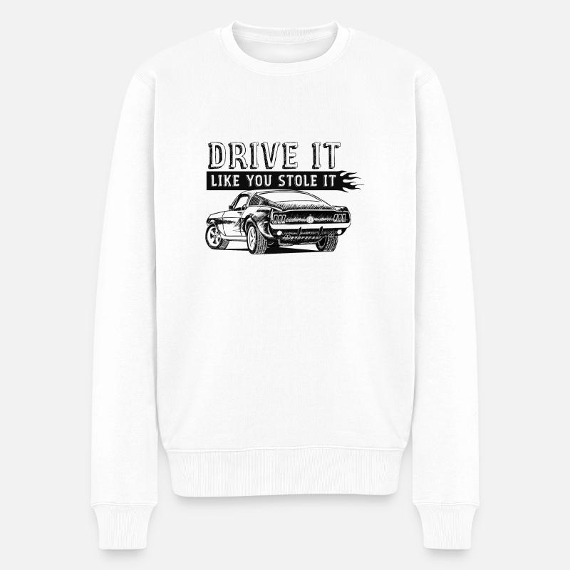 Drive It - Fastback - Männer Premium Bio Pullover - Weiß