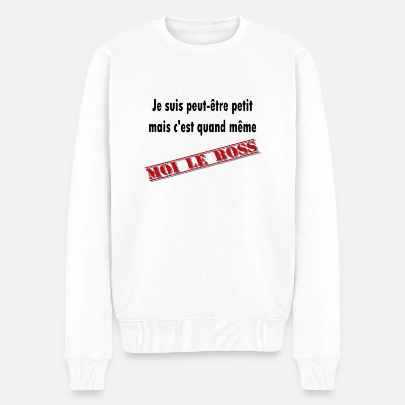 cest moi le boss - Pull Premium bio Homme - blanc
