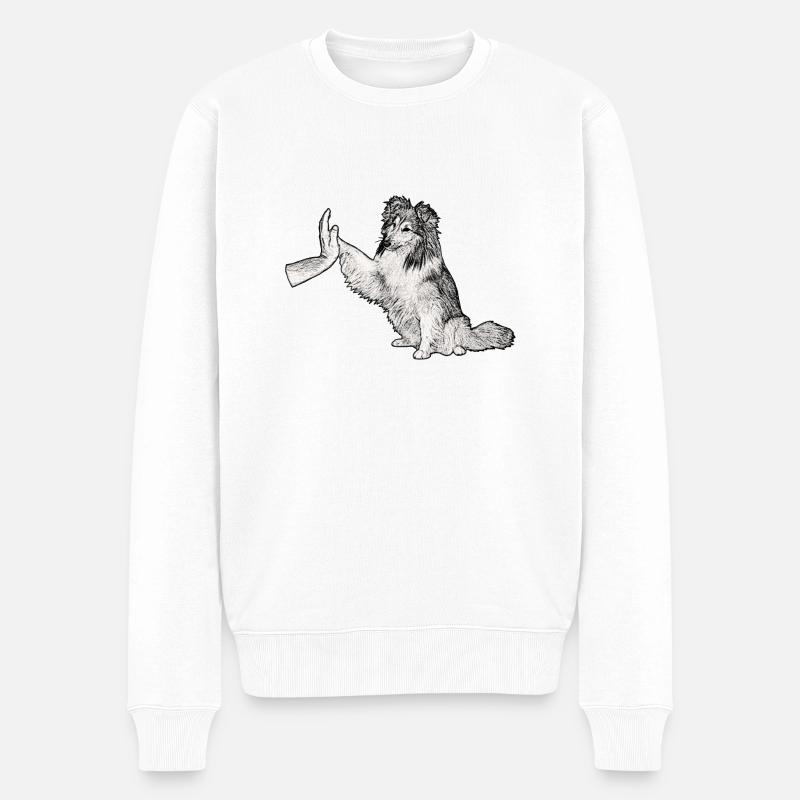 Team Player - Männer Premium Bio Pullover - Weiß