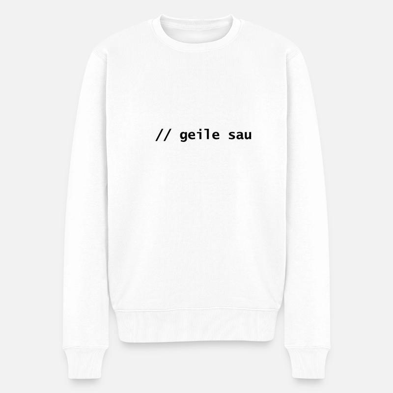 geile sau - Männer Premium Bio Pullover - Weiß