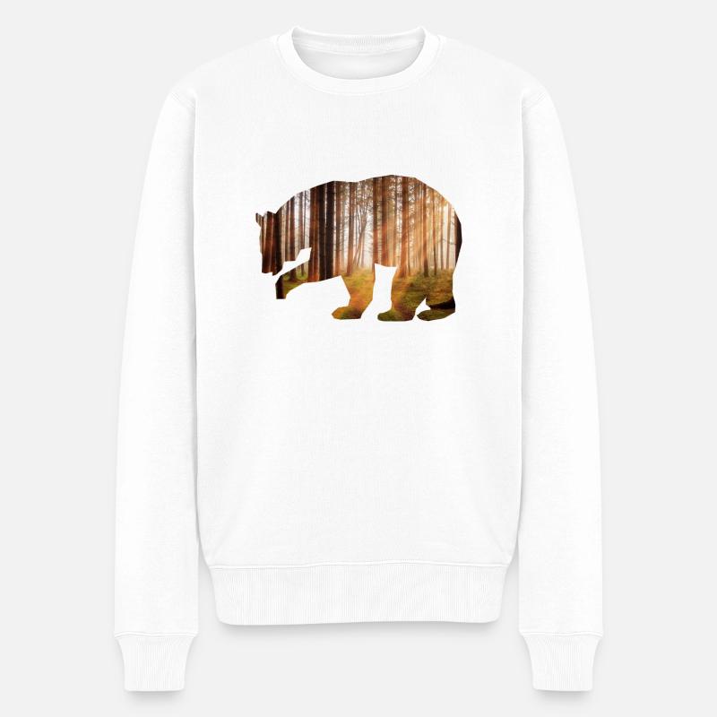 Bear Forest - Männer Premium Bio Pullover - Weiß