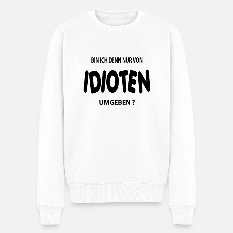 idiot - Pull Premium bio Homme - blanc