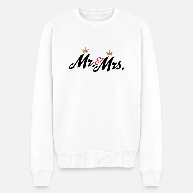hochzeit - Männer Premium Bio Pullover - Weiß