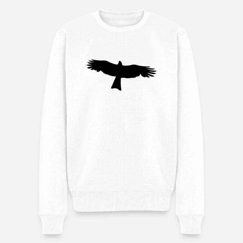 Falke - Raubvogel - Männer Premium Bio Pullover - Weiß