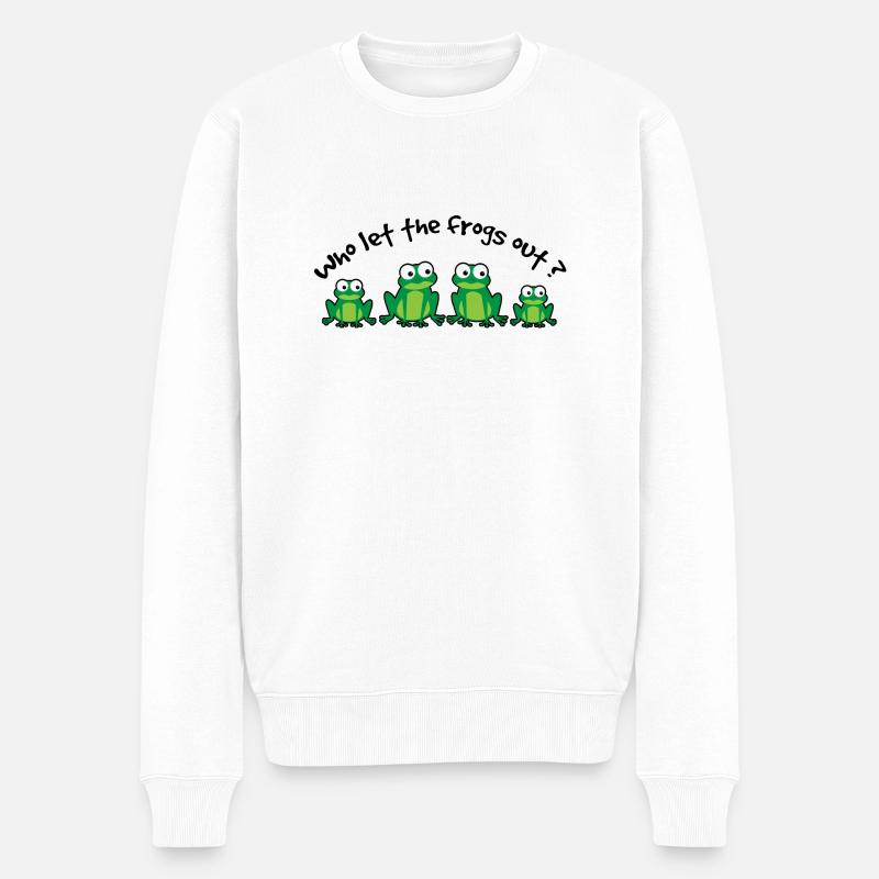 Wer Let The Frogs Aus? - Männer Premium Bio Pullover - Weiß