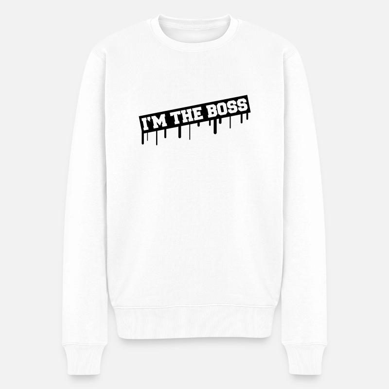 I'm The Boss Graffiti - Pull Premium bio Homme - blanc