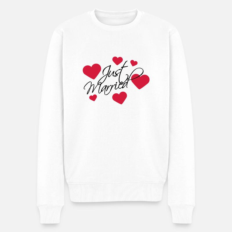 Just Married Logo - Pull Premium bio Homme - blanc