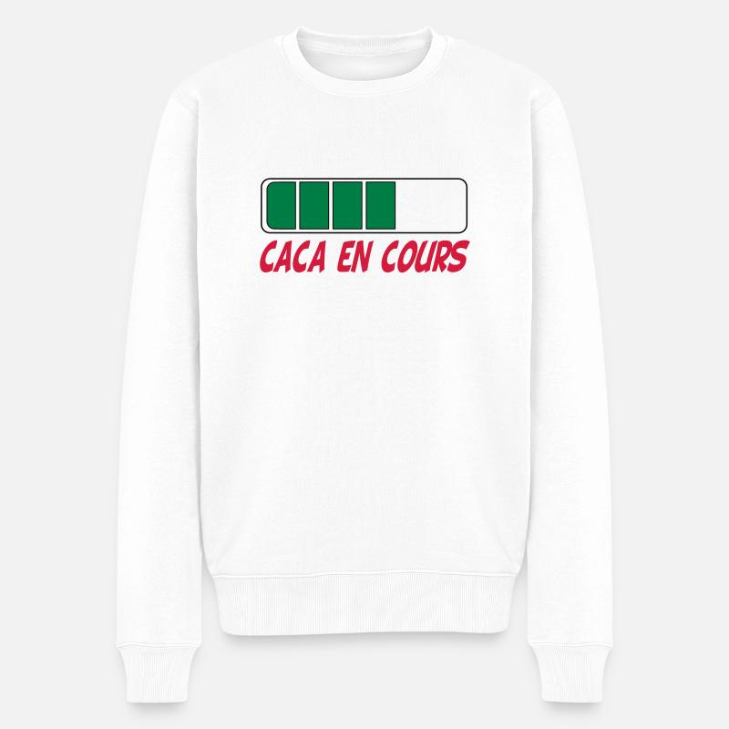 Caca en cours - Pull Premium bio Homme - blanc