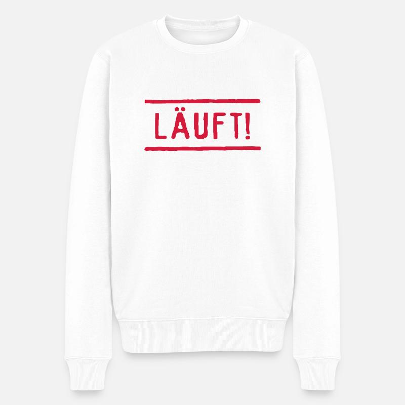 Läuft! - Männer Premium Bio Pullover - Weiß