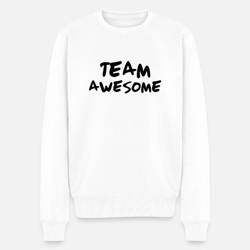 Team Awesome - Männer Premium Bio Pullover - Weiß