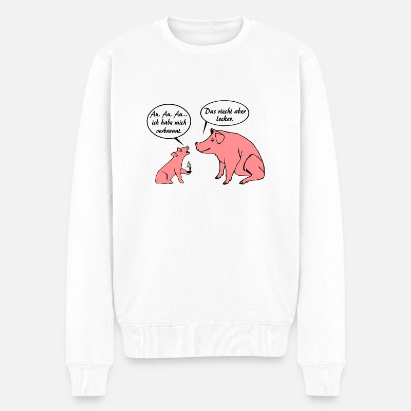 BBQ Schweine - Männer Premium Bio Pullover - Weiß