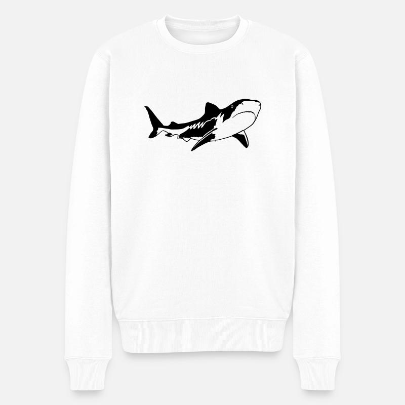 shark - Männer Premium Bio Pullover - Weiß