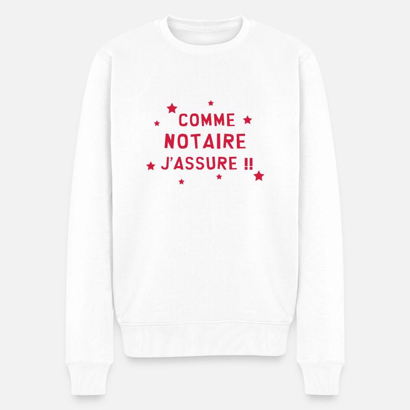 Clerc de notaire / Notaire / Justice / Droit - Pull Premium bio Homme - blanc