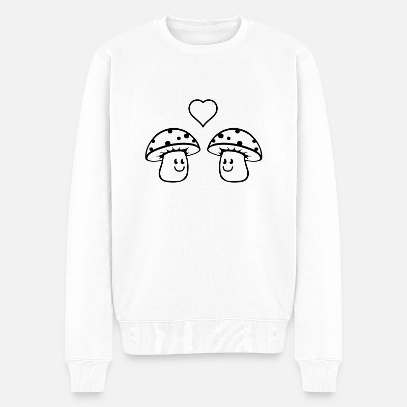 pilze_in_love_1 - Pull Premium bio Homme - blanc