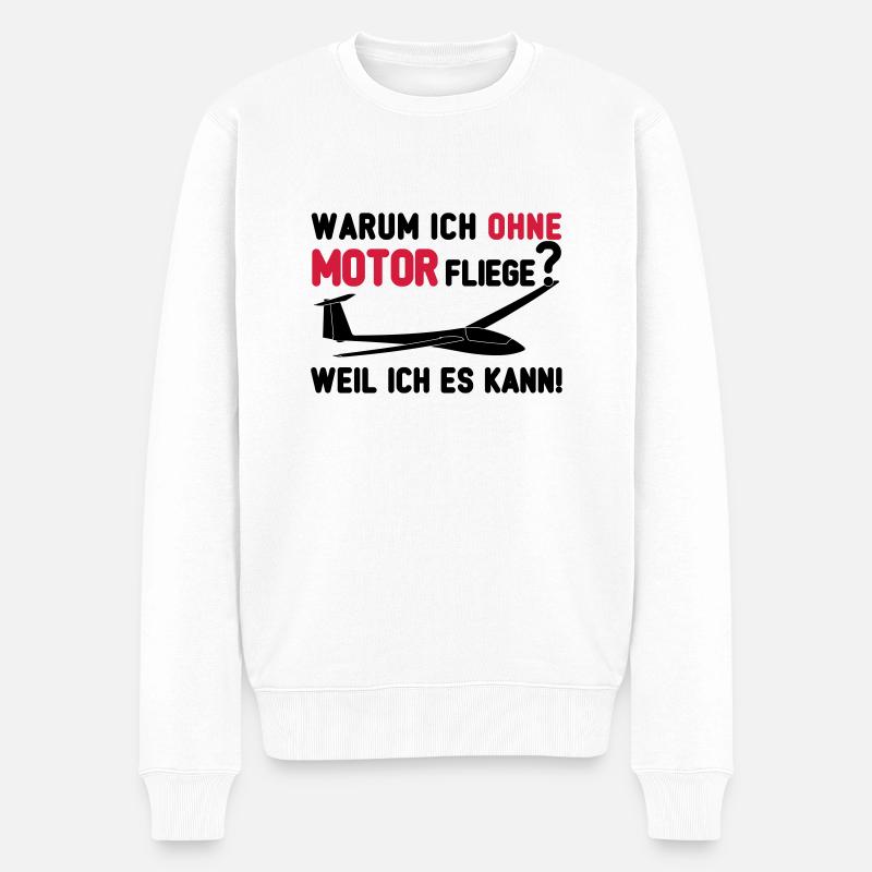 Segelfliegen ohne Motor Geschenk - Männer Premium Bio Pullover - Weiß