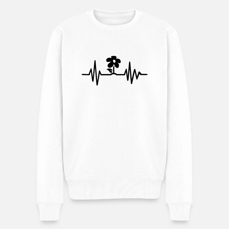 Blume - Männer Premium Bio Pullover - Weiß
