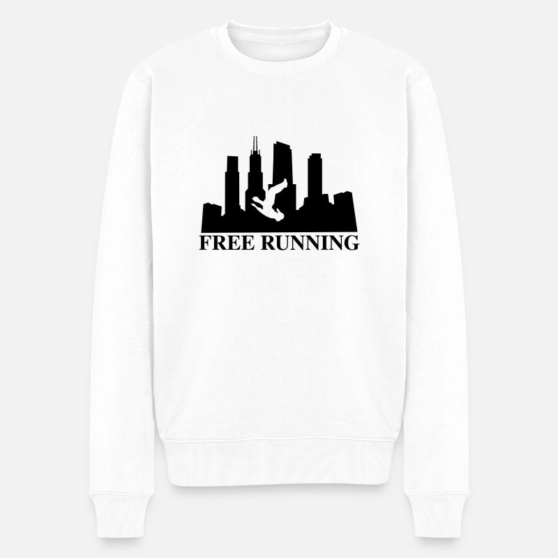 freerunning - Männer Premium Bio Pullover - Weiß