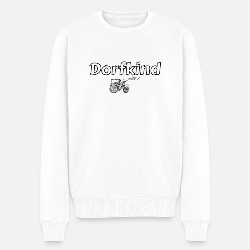 Dorfkind - Männer Premium Bio Pullover - Weiß