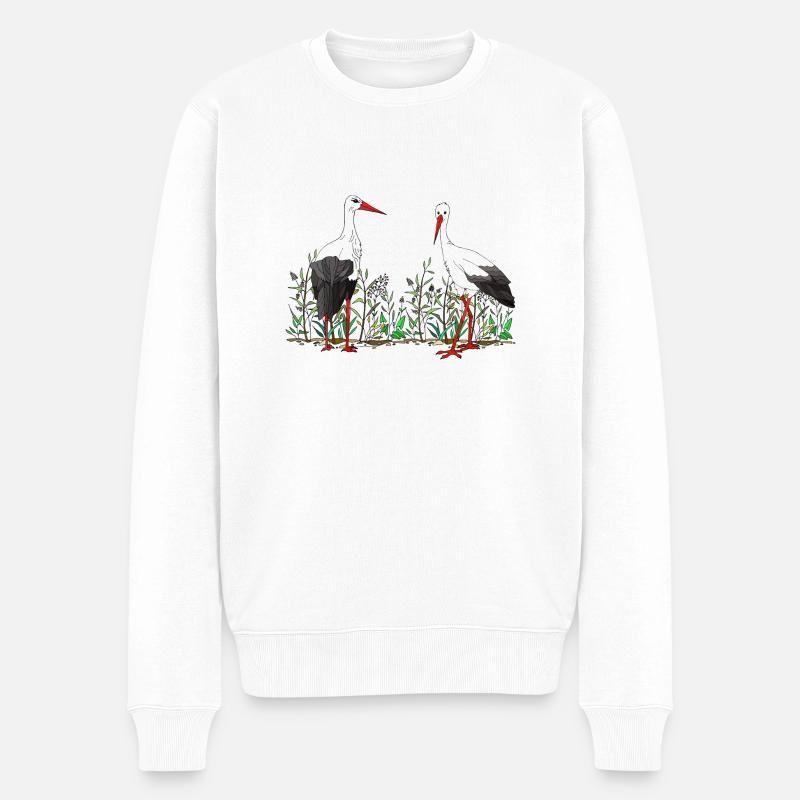 Cigognes - Pull Premium bio Homme - blanc