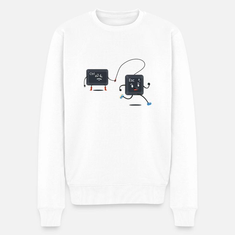 Ctrl Esc - Männer Premium Bio Pullover - Weiß