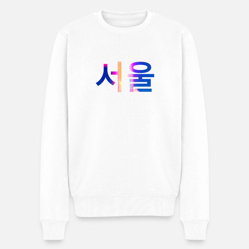 Seoul Korea Koreanisch - Männer Premium Bio Pullover - Weiß