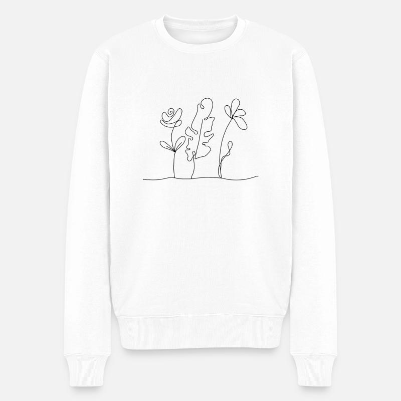 Fleurs - Pull Premium bio Homme - blanc