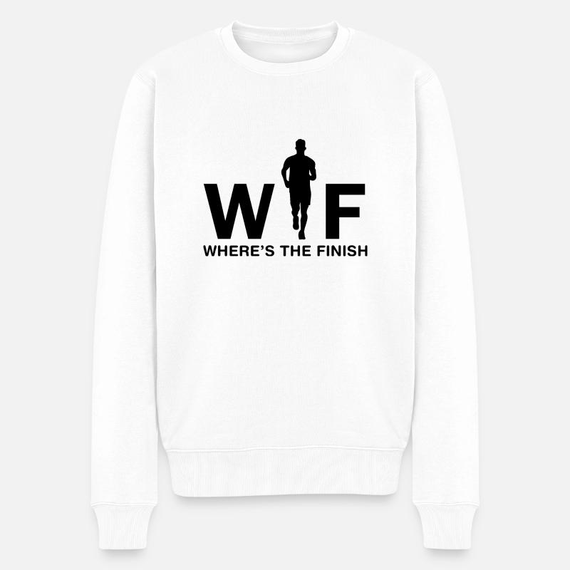 Marathon Running - Männer Premium Bio Pullover - Weiß