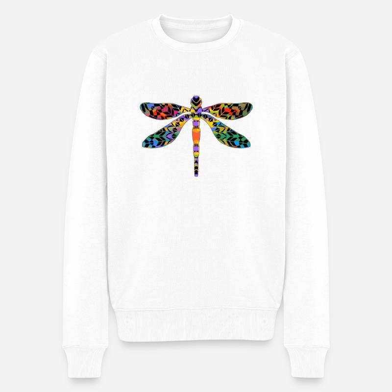 Libelle - Männer Premium Bio Pullover - Weiß