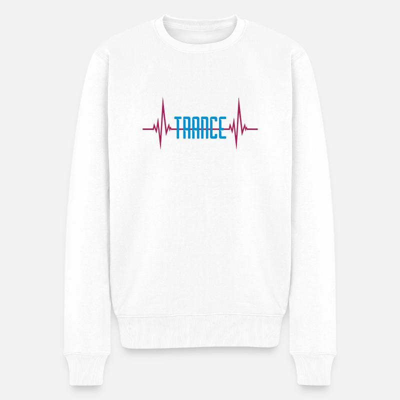 Pulse Trance Heartbeat Logo - Pull Premium bio Homme - blanc