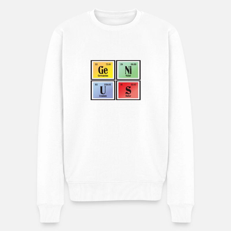 Genius | Periodensystem der Elemente - Männer Premium Bio Pullover - Weiß