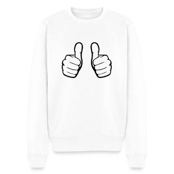 Like Hands - Männer Premium Bio Pullover - Weiß - Vorne - Thijin (182cm)
