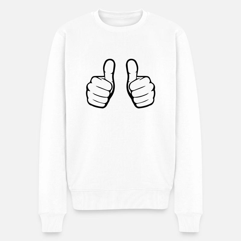 Like Hands - Männer Premium Bio Pullover - Weiß