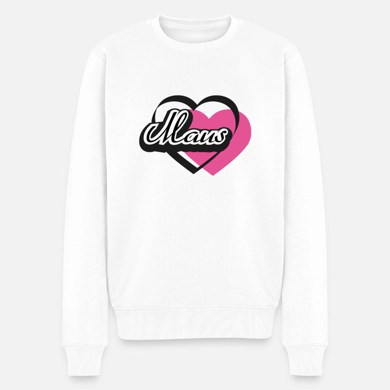 Kosename Maus Herz - Männer Premium Bio Pullover - Weiß