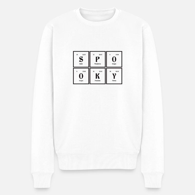Gruselige | Periodensystem der Elemente - Männer Premium Bio Pullover - Weiß