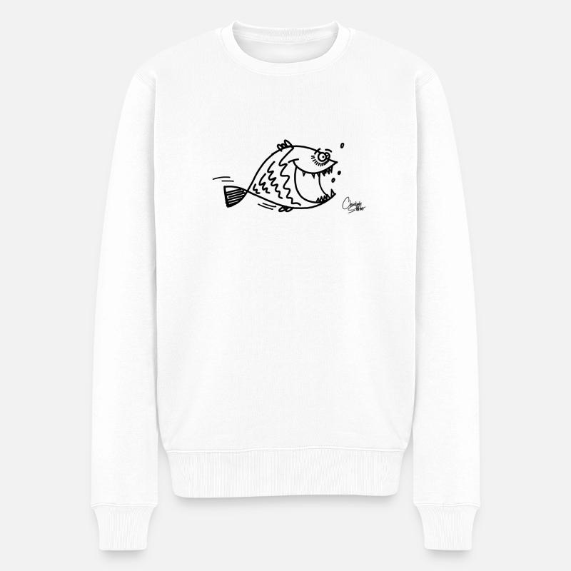 Drôle de poisson - Pull Premium bio Homme - blanc